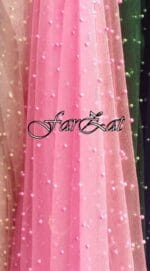 Tulle roz cu margele